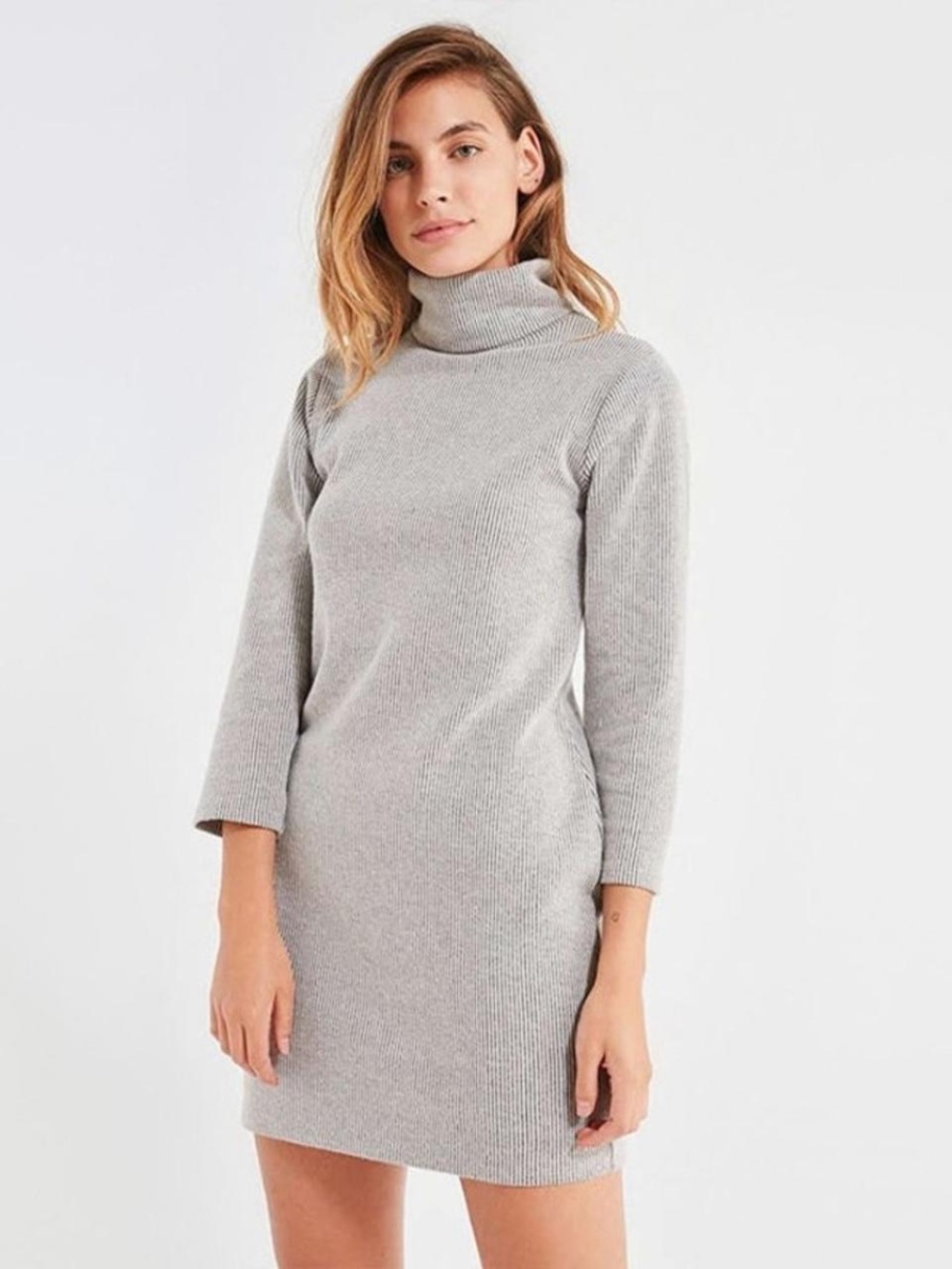 NWT, Urban Outfitters, Gray Turtleneck Mini Dress, 3/4 Sleeve, Size XS